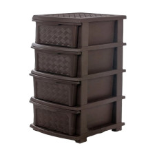 Комод 4-яр, кольоровий коричневий (шир.34см, гл.40см, вис.86см) R-PLASTIC