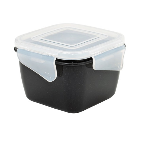 Контейнер харчовий квадратний із затискачем "Фієста", 1,5л. граніт АЛЕАНА