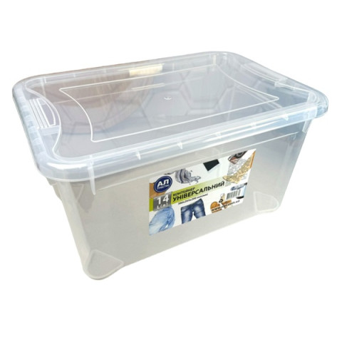 Контейнер пластиковий прозорий 14л Д38хШ26, 5хГ20см (10шт/уп) Easy Box AL-PLASTIK
