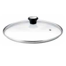 Крышка стеклянная 26см для кастрюль, сковородок, с ручкой Tefal бакелит, прозрачный