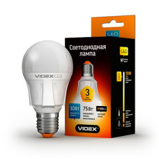 Лампа LED A60е 10W (75Вт) E27 3000K Videx (м.2 роки)