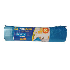 Пакет п/е для сміття 60л(10шт) 10мкм із зав'язками Продом