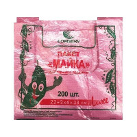 Пакет п/е майка 22х38(200шт) 8мкм Горох кольоровий
