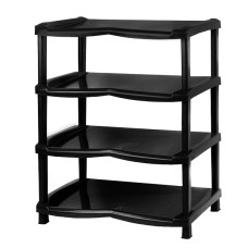 Полиця для взуття R plastic "Нормал NEW" 4 яруси 47*33*60см чорна