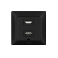 Розетка вбудована подвійна USB (TYPE-A + TYPE-A) ARAS Чорний, NE-AD УЕА