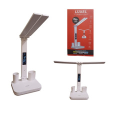 Cвітильник настільний LED з акумулятором Білий 6W, LED екран, органайзер Luxel