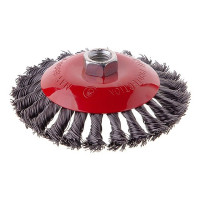 Щітка конусна для УШМ INTERTOOL 125мм плет. сталь