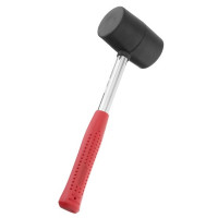 Киянка гум. 450г, d=65мм, чорн.різ, мет.ручка Intertool (5шт/уп)