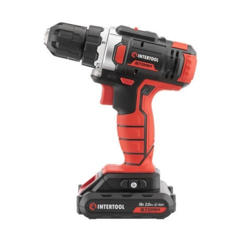 Шуруповерт акумуляторний STORM, 18В, 2акк., 0-900об.хв, БЗП-1-10мм Intertool