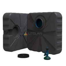 Бочка душ пластикова 50л, плоска ДхШхВ 60х60х16,5 см EURO PLAST/LITOLAN
