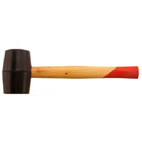 Киянка гум. 350г, d=55мм, чорн.різ, дер.ручка Intertool