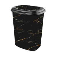 Кошик для брудної білизни 45л (385x450x530мм) мармур чорний ELIF PLASTIK