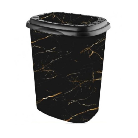 Кошик для брудної білизни 45л (385x450x530мм) мармур чорний ELIF PLASTIK