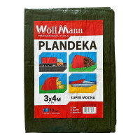 Тент строительный 3х4м зеленый 110г/м2 WoffMann PLANDEKA SUPER MOCNA