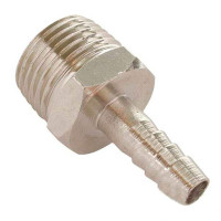 Переходник металлический с наружной резьбой 1/4in на 10мм шланг Intertool (50шт.уп)