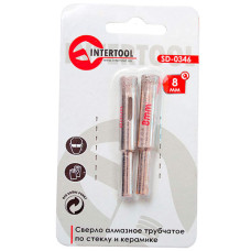 Сверло корончатое по стеклу и керамике 8мм Intertool (2шт/уп)