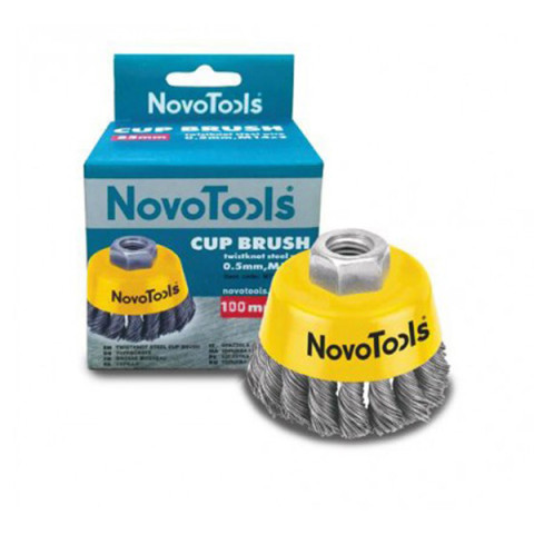 Щетка торцевая для УШМ 100мм плетеная сталь NOVOTOOLS