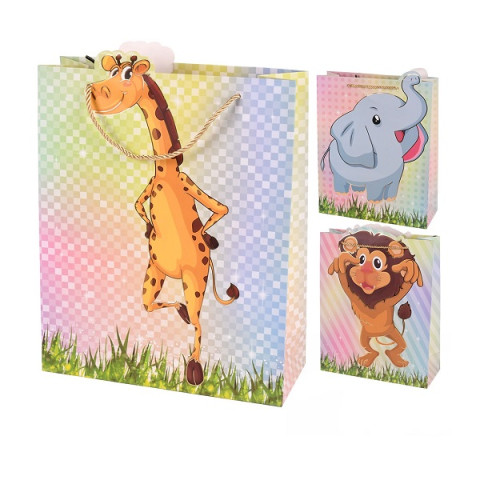 Пакет подарочный бумажный S "ZOO" 18*23*10см (12 шт/уп)