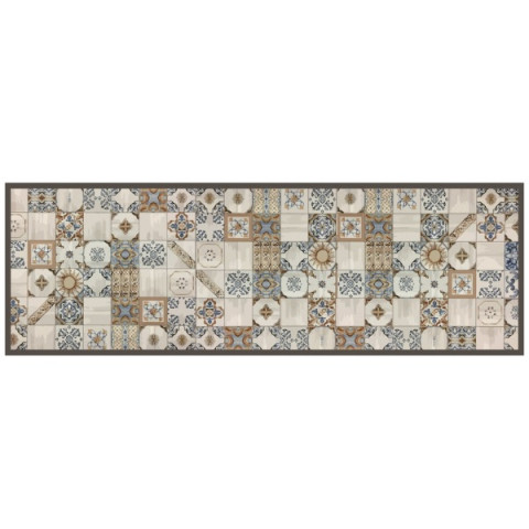 Коврик кухонный 50*150*0,4см резиновый,на вспененной основе Пэчворк бежевый