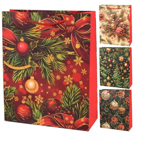 Пакет подарочный бумажный S "New Year`s toys" 18*23*8см (12 шт/уп)