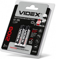 Батарейка Videx аккумуляторная HR6 АА,2100mAh,пальчиковая(2шт) пачка