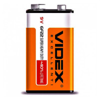 Батарейка Videx солевая 6F22,9V,крона G3 (1/24/480шт) пленка, пачка