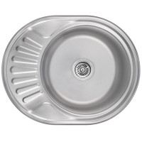 Мойка для кухни врезная,нержавеющая сталь,матовая гладкая,овальная 180*450*570 0,8 мм Brinex 36мес