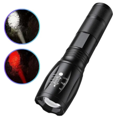 Фонарь ручной аккумуляторный Type-C, ЗУ, красно-белый свет, zoom, 1831-2XPE, в боксе ПРЕДПРОДАЖА