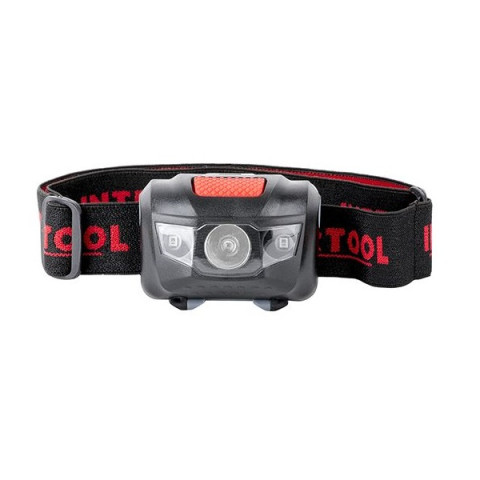 Фонарь налобный на батарейках (3*ААА), 4 режима,1Вт+2LED,80 Lm, Intertool