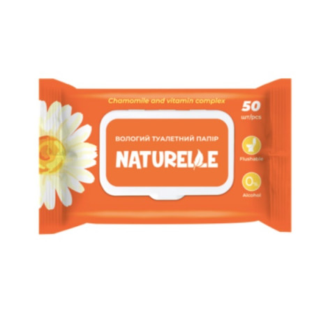 Влажная туалетная бумага с ромашкой и комплексом витаминов 50шт Naturelle