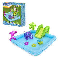 Игровой центр 239х206х86см, 308л, от 2х лет, горка, надувные животные, ремкомплект, коробка, Bestway
