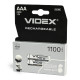 Батарейка Videx аккумуляторная HR3 ААА,1100mAh,минипальчиковая(2шт) пачка