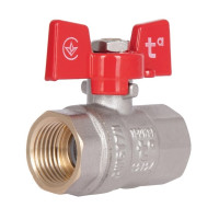 Кран шаровой прямой латунь никелиров. бабочка PN40 1/2"вв SD602NW15PN40 Standart Thermo Alliance
