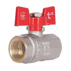 Кран шаровой прямой латунь никелиров. бабочка PN40 1/2"вв SD602NW15PN40 Standart Thermo Alliance