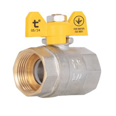 Кран шаровой прямой латунь никелиров. бабочка PN40 газ 3/4"вв SD602G20 Base Thermo Alliance