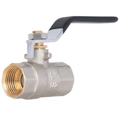Кран шаровой прямой латунь никелиров. рычаг PN40 1/2"вв SD600W15 Base Thermo Alliance