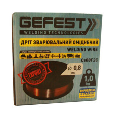 Проволока сварочная GEFEST СВ08Г2С 0.8мм 1кг омеднённая