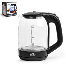 Электрочайник Стекло 1,8л 1800W чёрный,диск Stenson ПРЕДПРОДАЖА