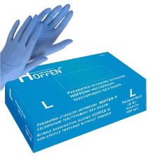 Перчатки нитриловые L нестерильные текстурированные б/п Hoffen (50пар/уп)