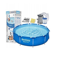 Бассейн каркасный 305х76см 4678л фильтр-насос, синий BESTWAY