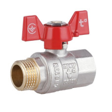 Кран шаровой прямой латунь никелиров. бабочка PN40 1/2"вн SD607NW15PN40 Standart Thermo Alliance