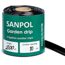Капельная лента эмиторная 16 х 0,2 х 10смх200м, 8mil 1,36 л/год Garden Drip