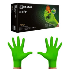 Перчатки нитриловые Merkator Gogrip М зеленые (25пар/уп)