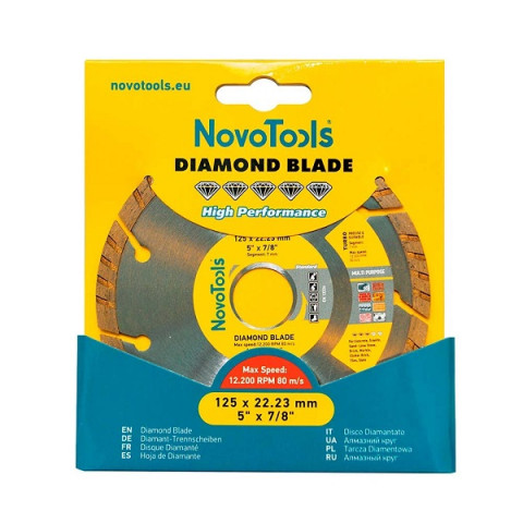 Диск алмазный 125*7*22,23мм турбо NovoTools Standard