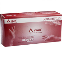 Перчатки латексные L сверхпрочные синие Igar (25пар/уп)