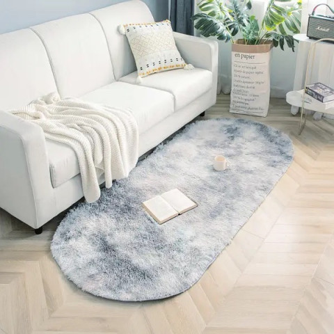 Коврик овальный прикроватный 90х200 см серый Colorful Home