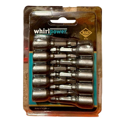 Бита под гайку 8*45мм магнитная 10шт, блистер Whirlpower