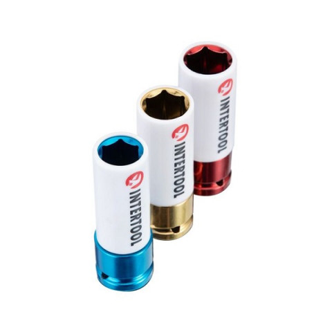 Набор головок 3шт (17-21мм) 1/2in, Cr-Mo для аллюминиевых дисков Storm Intertool