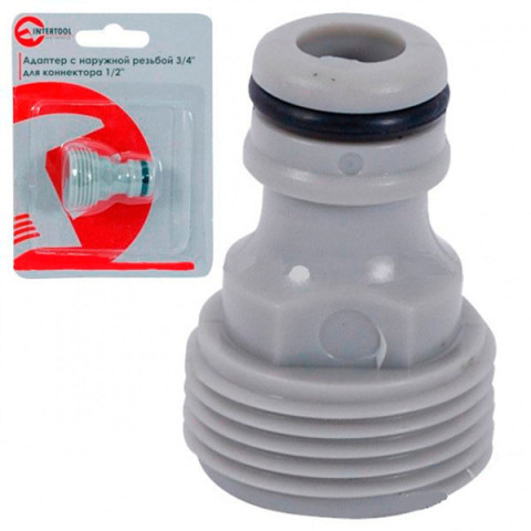 Адаптер для конектора 1/2 зовнішнє різьблення 3/4 INTERTOOL