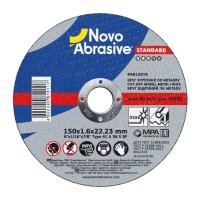 Круг відрізний для металу + нерж.NOVOABRASIVE STANDART 150х1.6х22.23мм